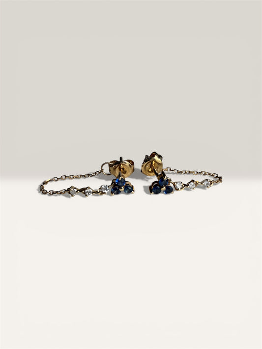 Blue Sapphire Cascade Earrings