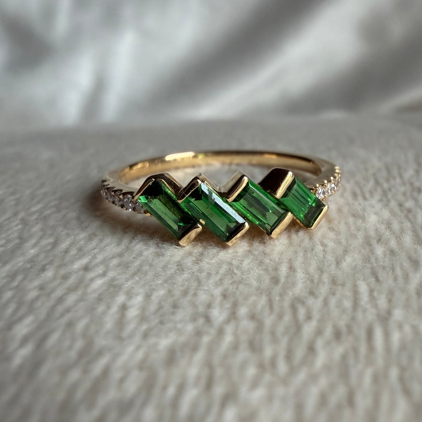 Tsavorite and Diamond Ring Style 2