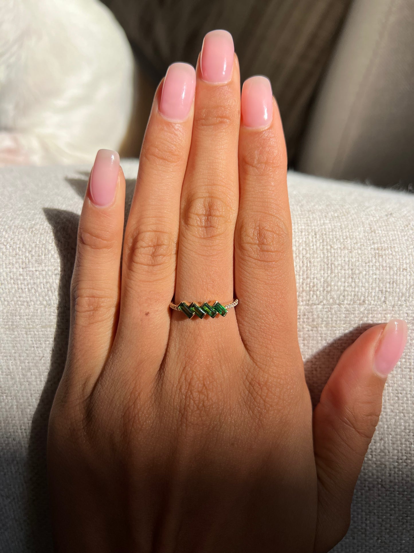 Tsavorite and Diamond Ring Style 2