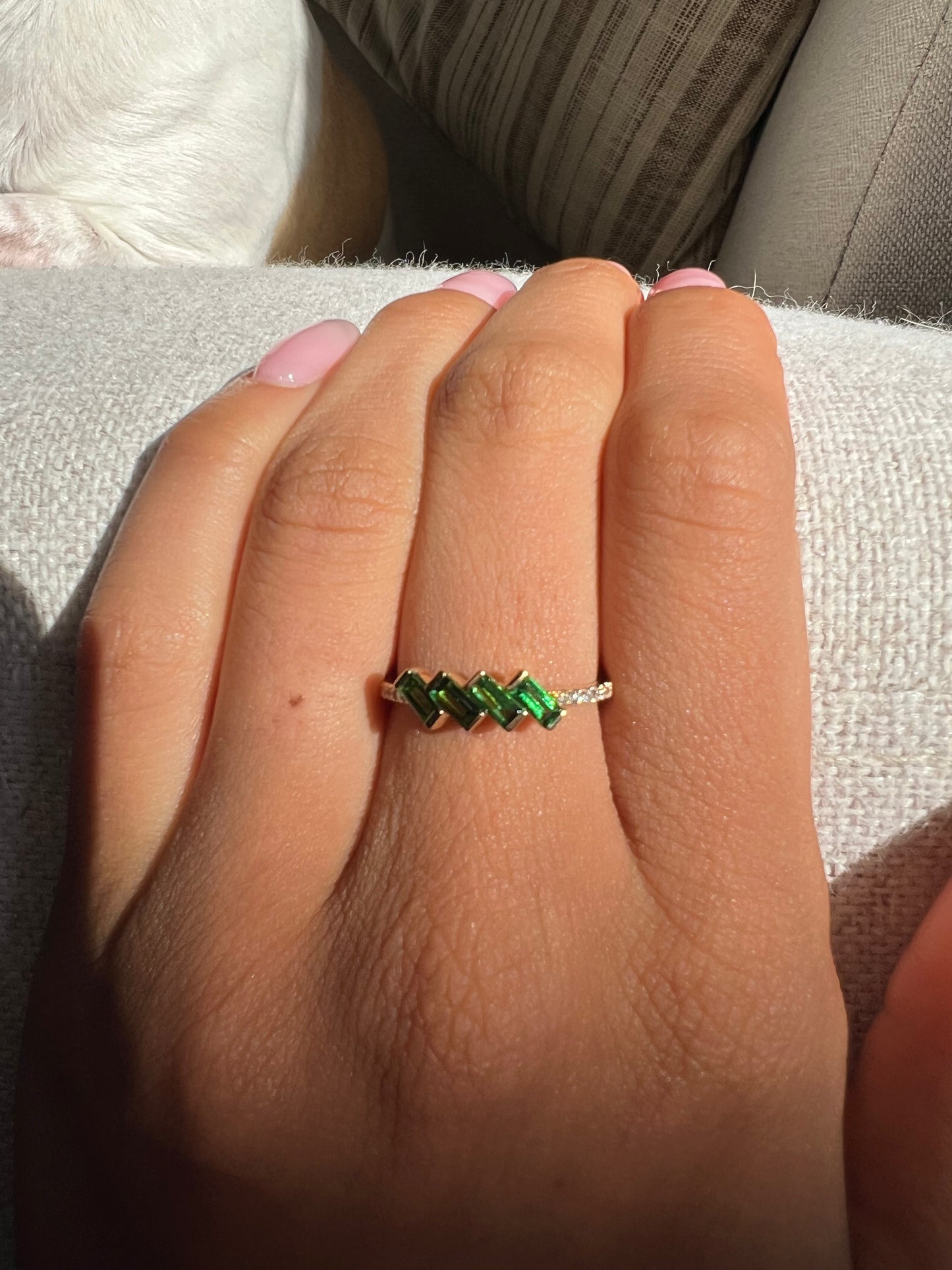 Tsavorite and Diamond Ring Style 2