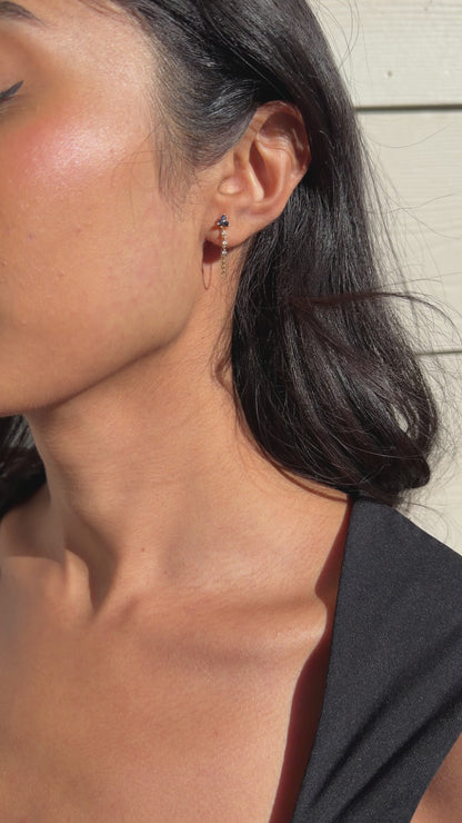 Blue Sapphire Cascade Earrings